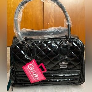 Caboodles Shiny Patent Black Quilted Cosmetic Bag